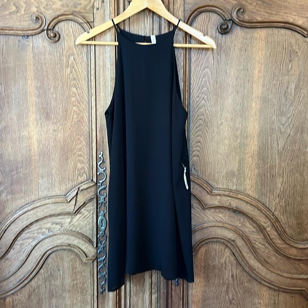 Tyche Black Textured Ribbed Dress